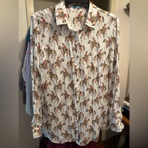 J McLaughlin Silk Blend Jockey Derby Silk Blend Blouse